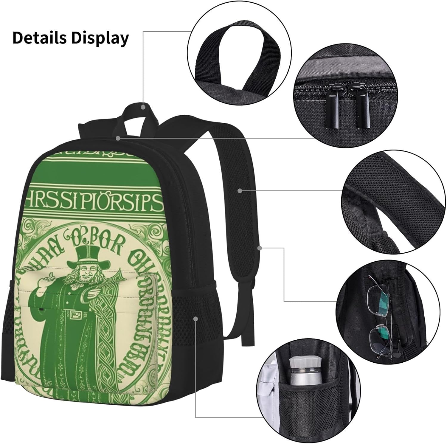 3 in1 Travel Laptop Backpack with Lunch Bag and Pencil Case Casual Daypack image 3