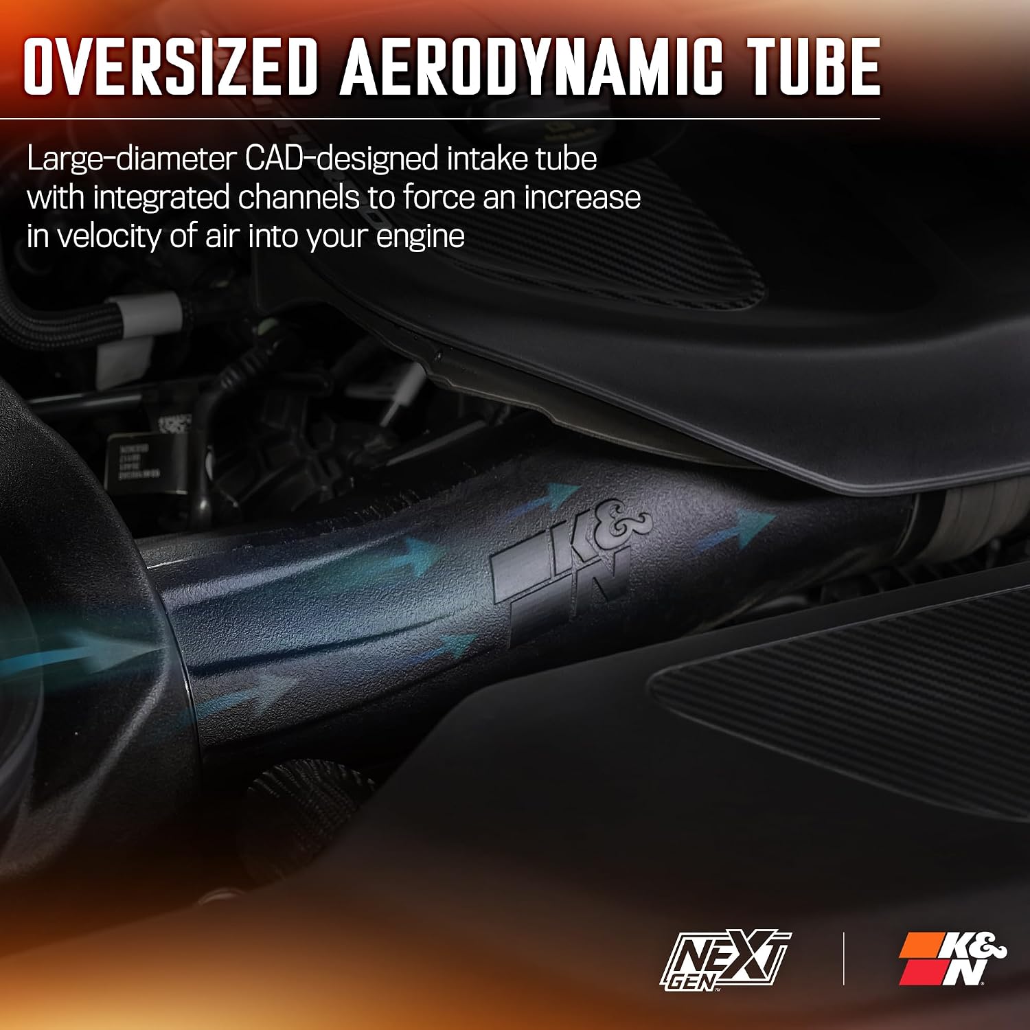 K&N NextGen Cold Air Intake System: High-Flow Cotton Filter: Compatible with 2025 RAM 1500 RHO; 50-1565