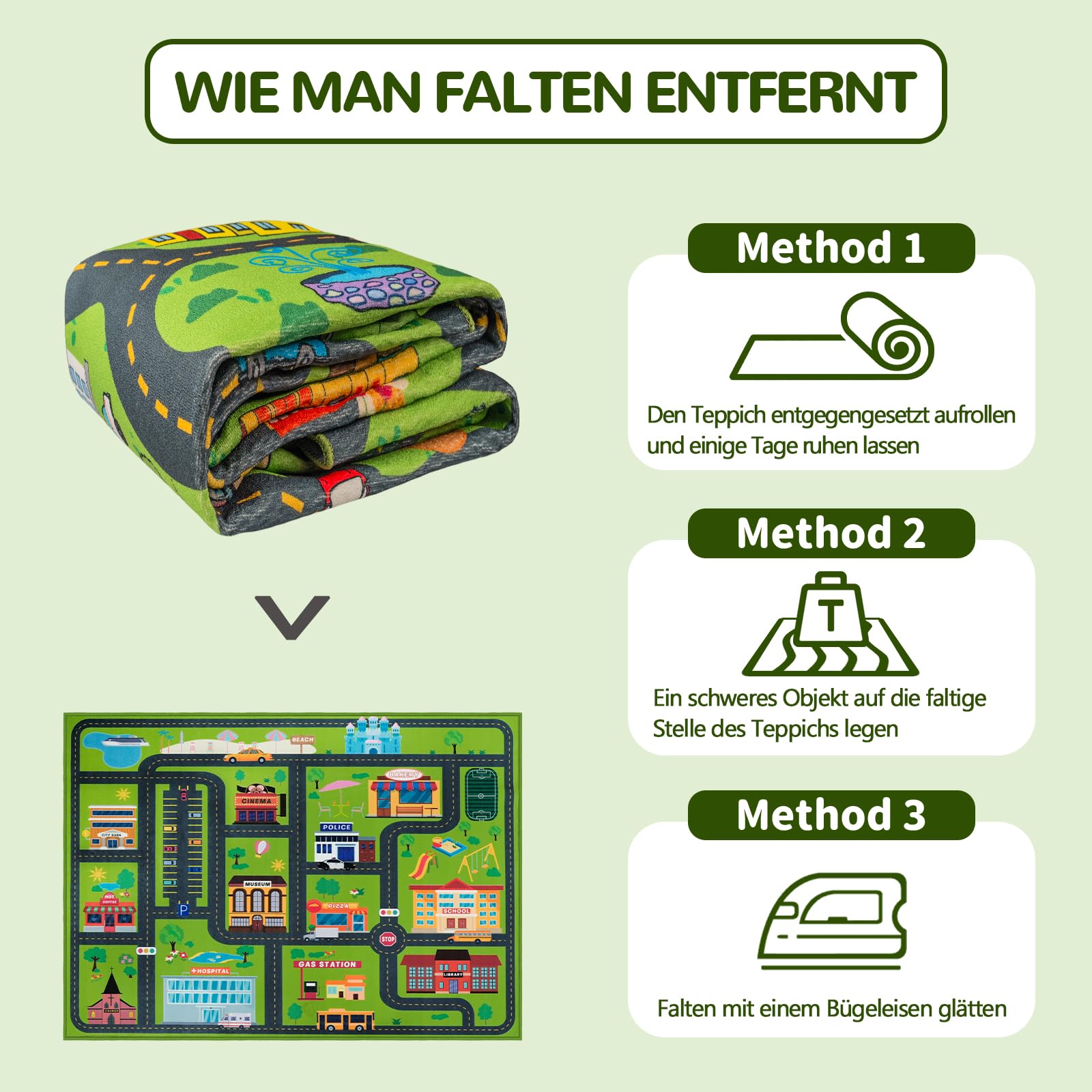 Capslpad Alfombra educativa para niños de 6 pies 6 pulgadas x 5 pies 0 pulgadas, área de juego y aprendizaje para niños