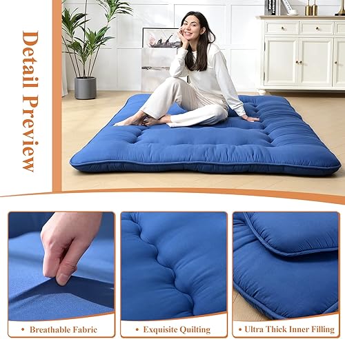 Miniatura 4 de NeuType Colchón de futón grueso para dormir para el suelo colchón plegable para adultos niños tapete de tatami colchón de campamento viaje por