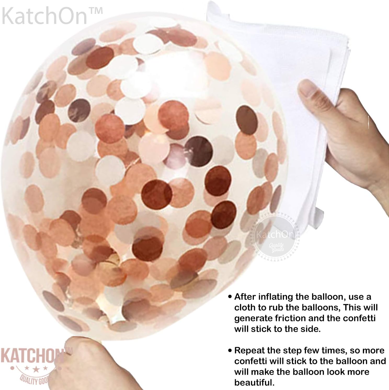 Large 18 Inch, Rose Gold Confetti Balloons Kit – Pack of 20 | Rose Gold Metallic Balloons for Birthday, Baby Shower, Wedding | Chrome Rose Gold Balloons for Bachelorette Rose Gold Party Decorations