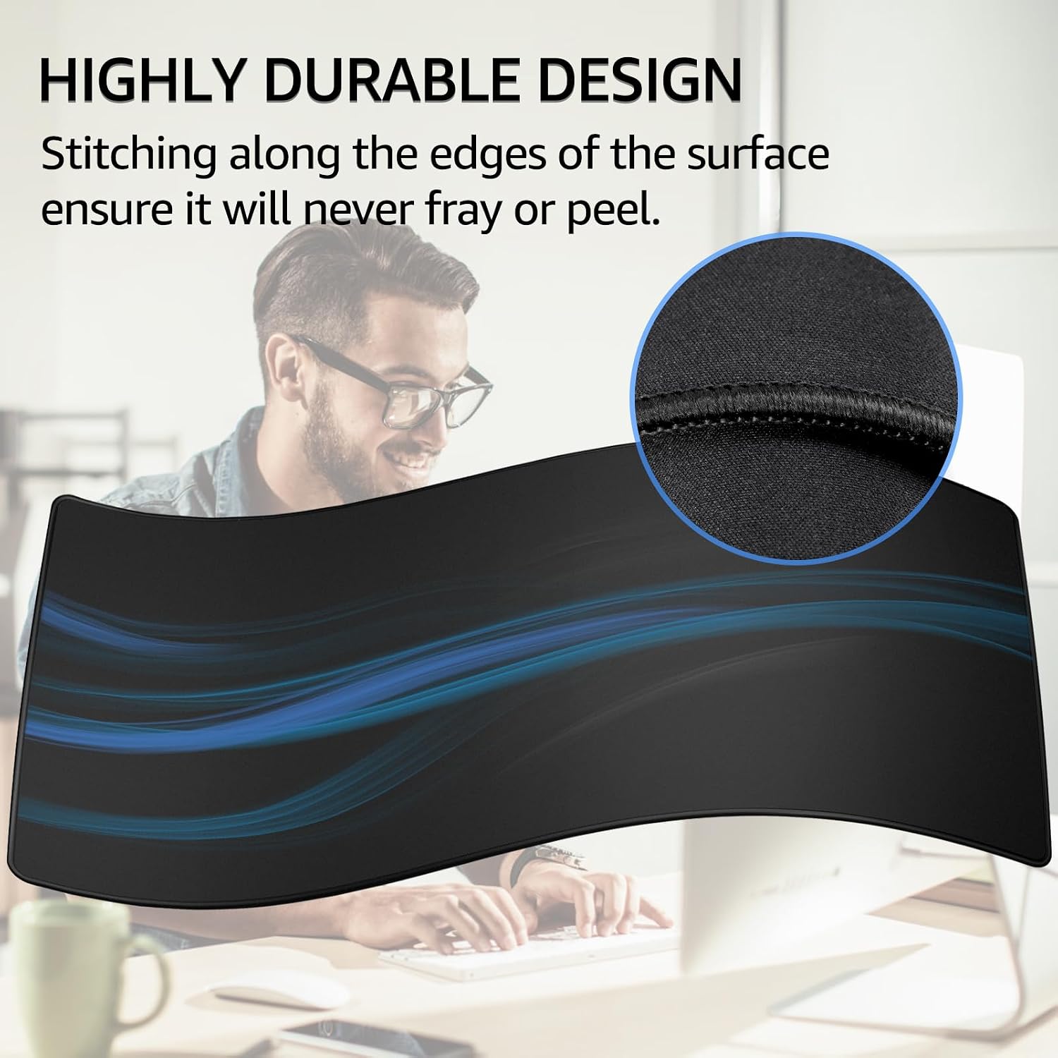 KTRIO Large Gaming Mouse Pad Desk Mat for Gamer, 35.4" x 15.7", Black, XXXL image 3