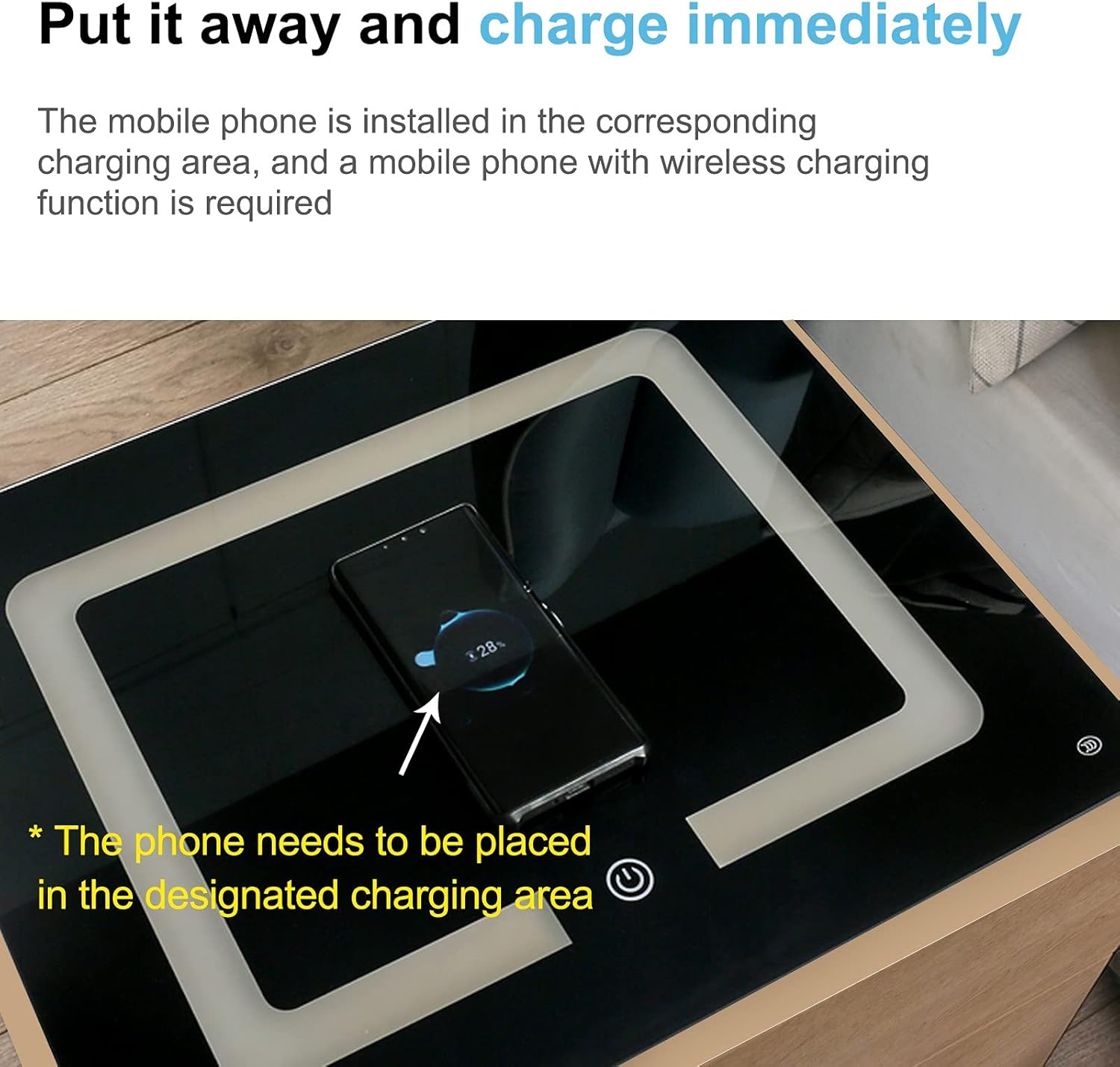 MXXJJ Smart Side Nightstand Table with Wireless Charging & LCD Light & Dual USB,Wooden Night Stands with 3 Drawers and Open Shelf,Modern Storage Cabinet End Table for Home Bedroom - US Spot (BW) : Home & Kitchen