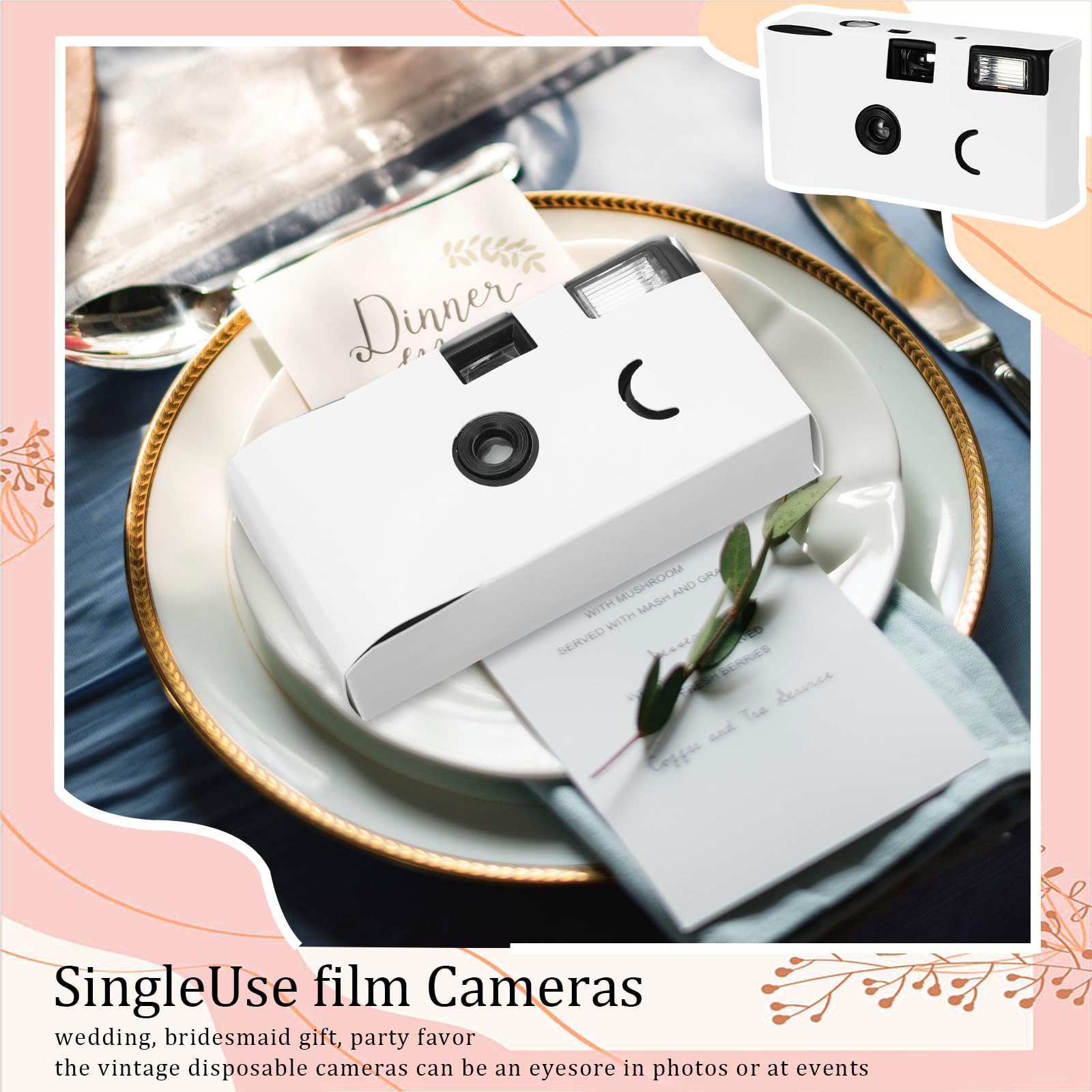 Kanayu 14 Packs DIY Disposable Cameras Bulk, White