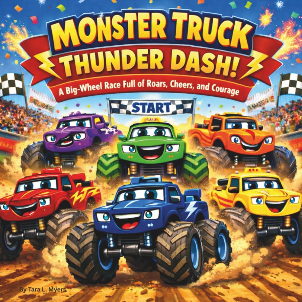 MONSTER TRUCK THUNDER DASH!: Children's Storybook| A Big-Wheel Race Full of Roars, Cheers, and Courage| Adventure, Monster Trucks| Racing| Rhyming| ... 30 Pages| Size 8.5 x 8.5 (Childrens Books)