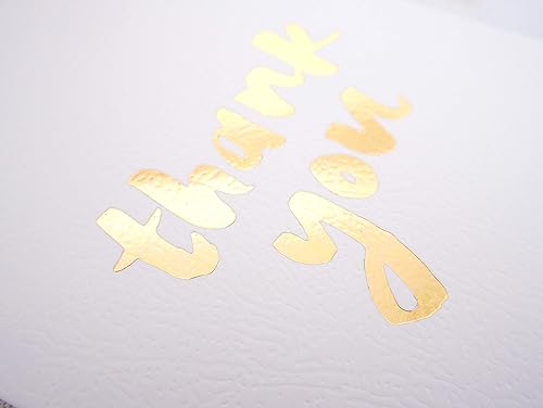 Miniatura 4 de CHRIZ.Z Tarjeta de agradecimiento – Tarjeta texturizada blanca con letras doradas con 1 sobre de papel kraft – 5 x 7 pulgadas en blanco en el
