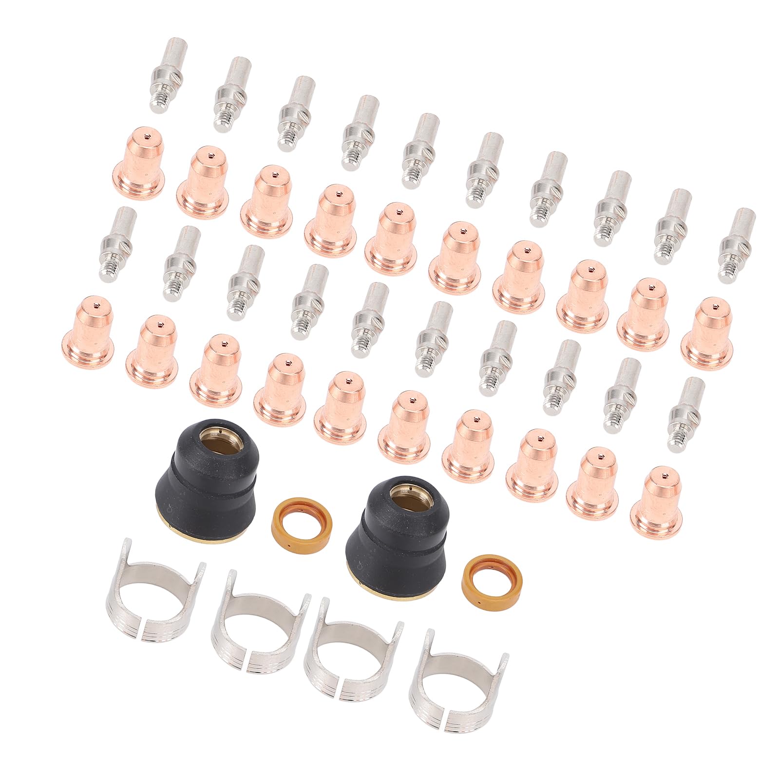 Bewinner 48-teiliges IPT40-Schneidbrenner-Verbrauchsmaterial-Set, Elektrodendüsen-Schutzbecher, Abstandsführung für CUT-55DS Pro und CUT-65DS Plasmabrenner, Ersatz-Verbrauchsmaterial-Set für