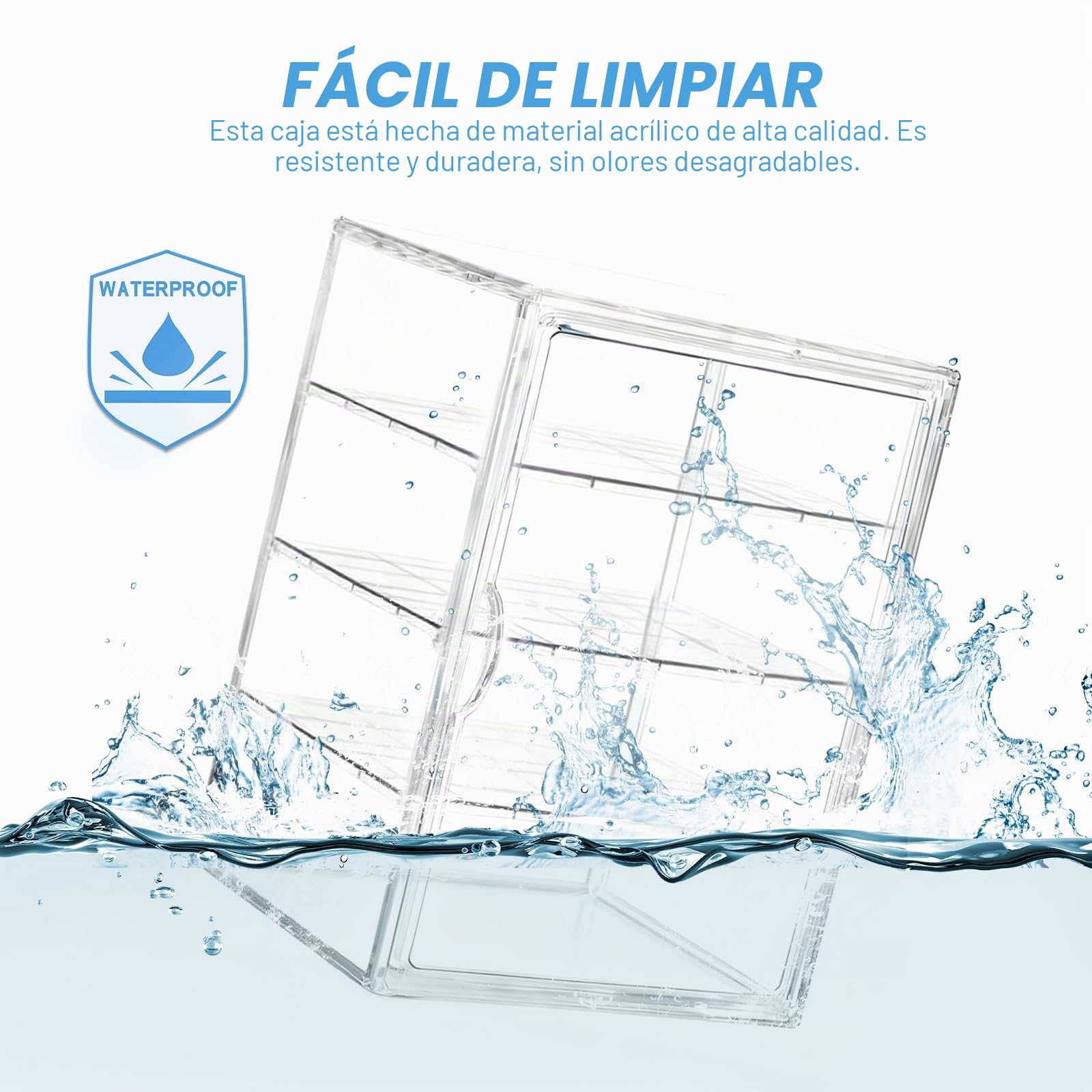 Caja de almacenamiento de pan acrílica: 4 capas de atracción magnética, grande, transparente, con 3 particiones, vitrina de pastelería para cocina, armario, mostrador, apartamento y hogar