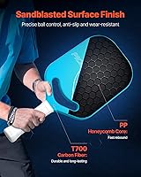 Vista 3 de VEVOR Pickleball Paddle, T700 Carbon Fiber Surface & Honeycomb Core, Pickleball Paddle with Increased Power & Control & Spin Pickle Ball Racket for