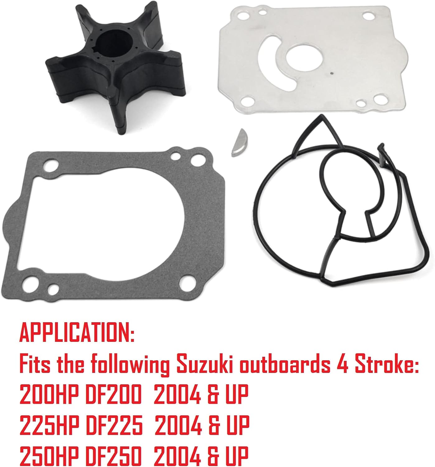 MARKGOO 17400-93J04 Water Pump Impeller Repair Kit for Suzuki 4 Stroke Outboard V6 200 225 250 HP DF200 DF225 DF250 Boat Motor Engine Rebuild Service Parts Replacement Sierra Marine 18-3264
