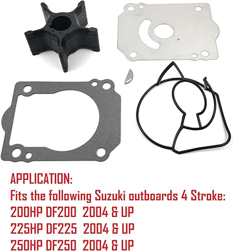 Miniatura 7 de 17400-93J04 Kit de reparación de impulsor de bomba de agua para Suzuki 4 tiempos fuera de borda V6 200 225 250 HP DF200 DF225 DF250 Motor de barco
