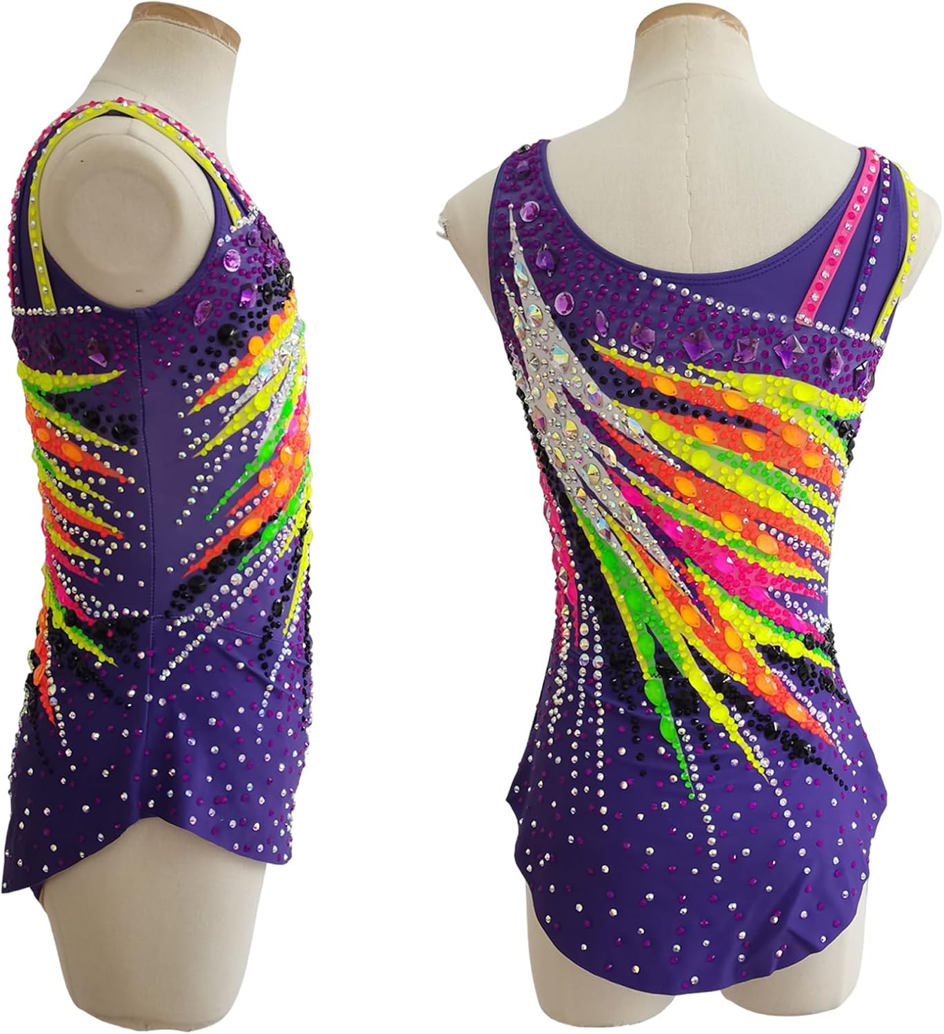 LIUHUO Rhythmic Gymnastics Leotards Costumes Deep Purple Women Girls Competition New Rules
