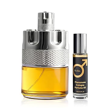 AFLUXE mens Perfume 100ml Eau de Parfum + 10ml Pheromone Roll On Oil | Sweet Floral Gourmand Fragrance with Vanilla | Long Lasting Scent & Attraction Boost|Gift for HerAzura Noir For Men
