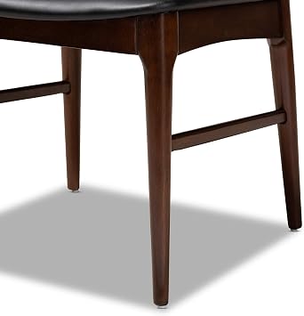 Baxton Studio Dining Chairs, One Size, Black/Walnut