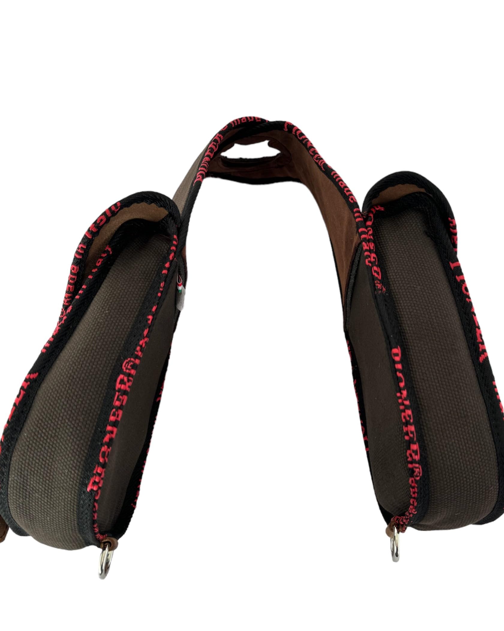 PIONEER Alforjas para Caballo de Piel - Diseño Frontal - Marrón