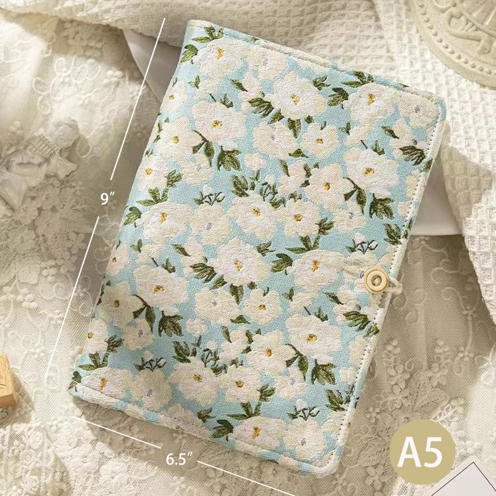 ipoul A5 Binder 6 Ring, Embroidered Flower Cover, Refillable Notebook, A5 Journal, 6"x8", Sketchbook - Image 3