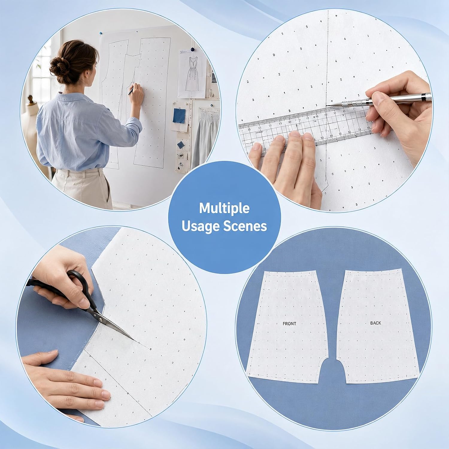 HJUHBDJ 47.2in x 10 Yards Non Woven Precut Pattern Paper for Sewing, Number