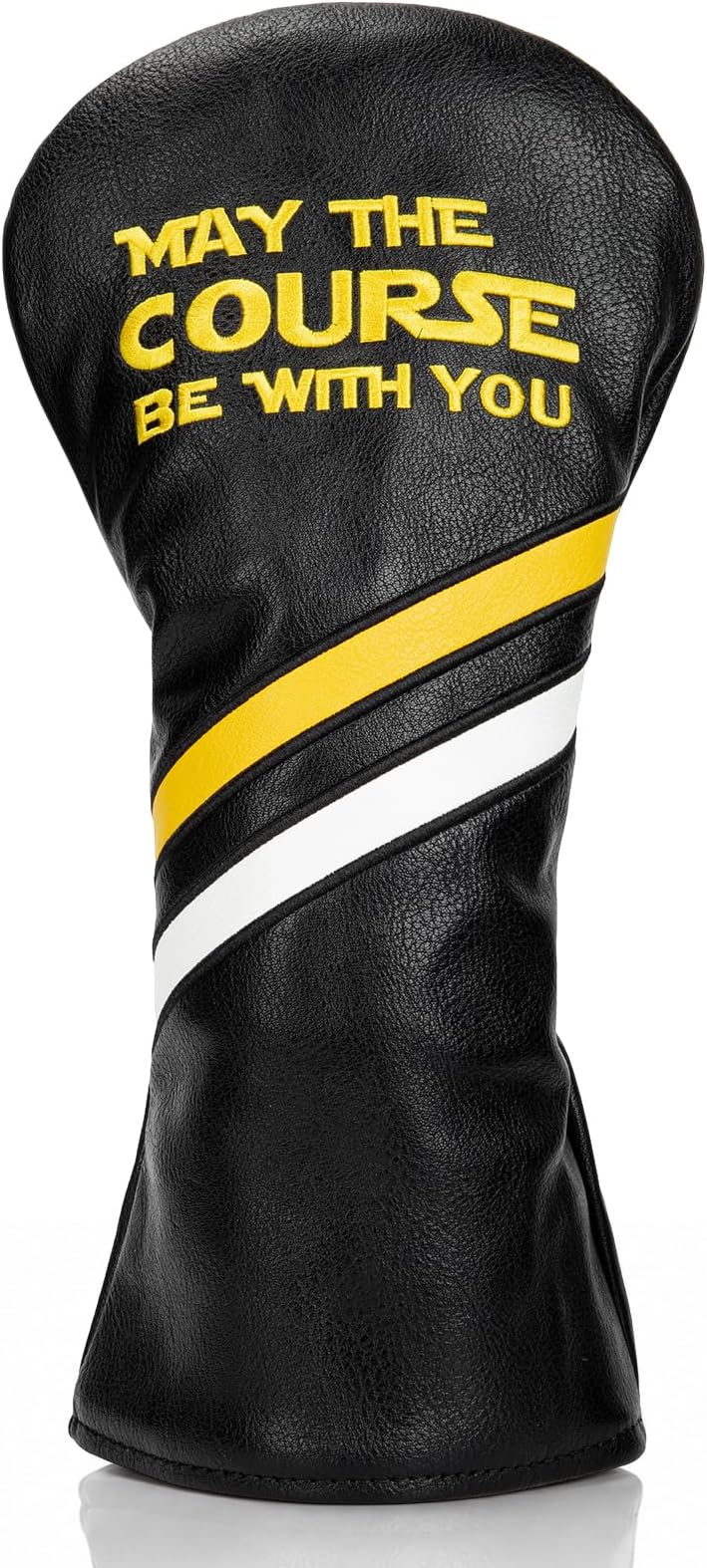 Golf Headcovers Golf Club Head Covers May The Course Be with You Style Elegant Embroidery Premium Leather Driver Fairway(FW) Wood Hybrid(UT) with Number Tags, Golf Mallet Putter Cover