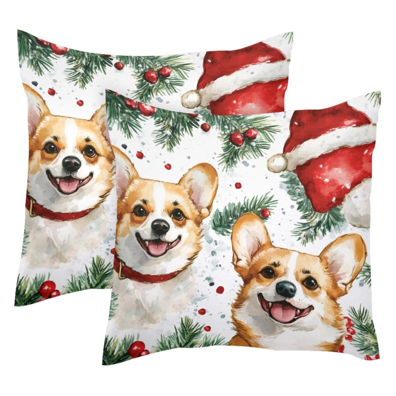 Housse de coussin velours Corgi pour sublimer votre canape de salon ce motif pin