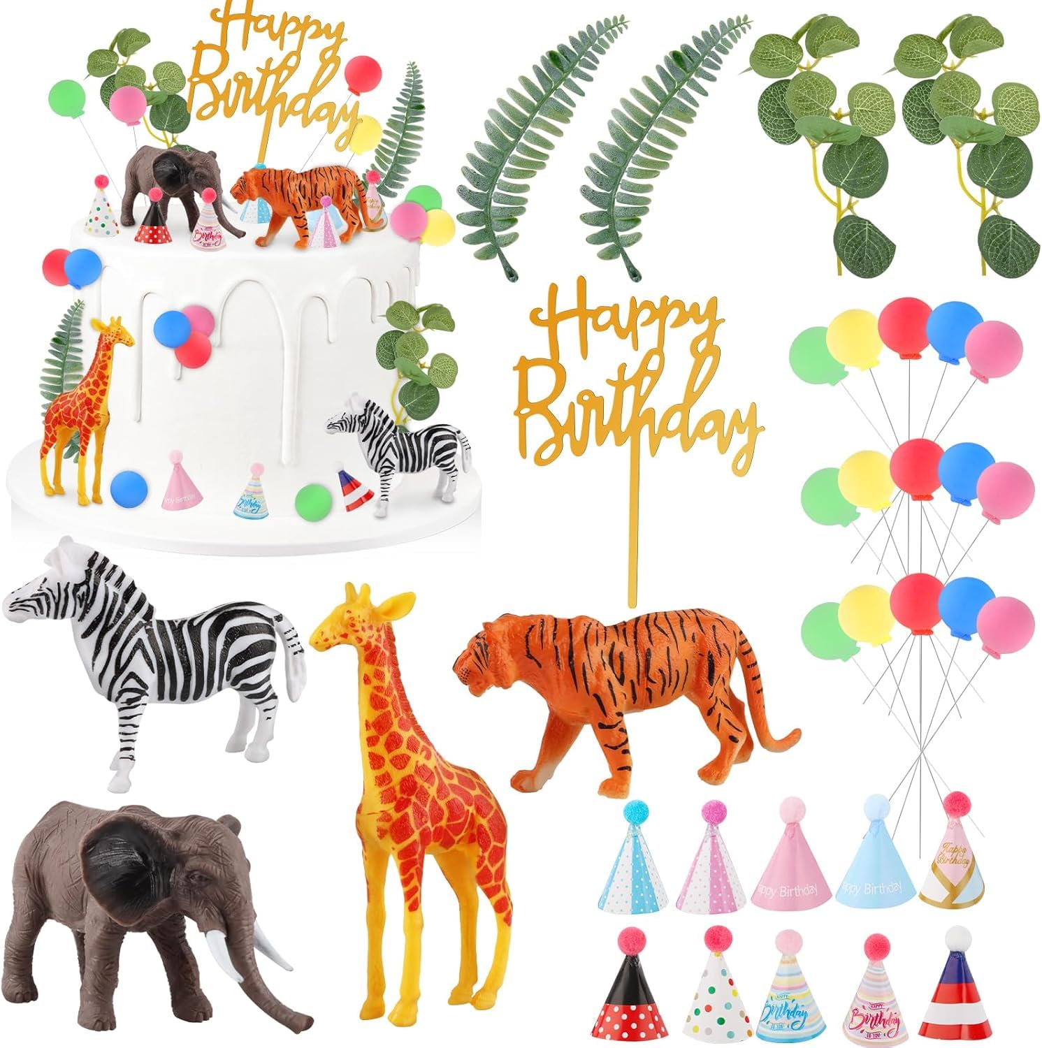 30 PCS Music Cake Toppers Birthday Party Cake Decorations for Musical Cake Toppers Set Girls Karaoke Theme Birthday Party Supplies (Animal) — image 1