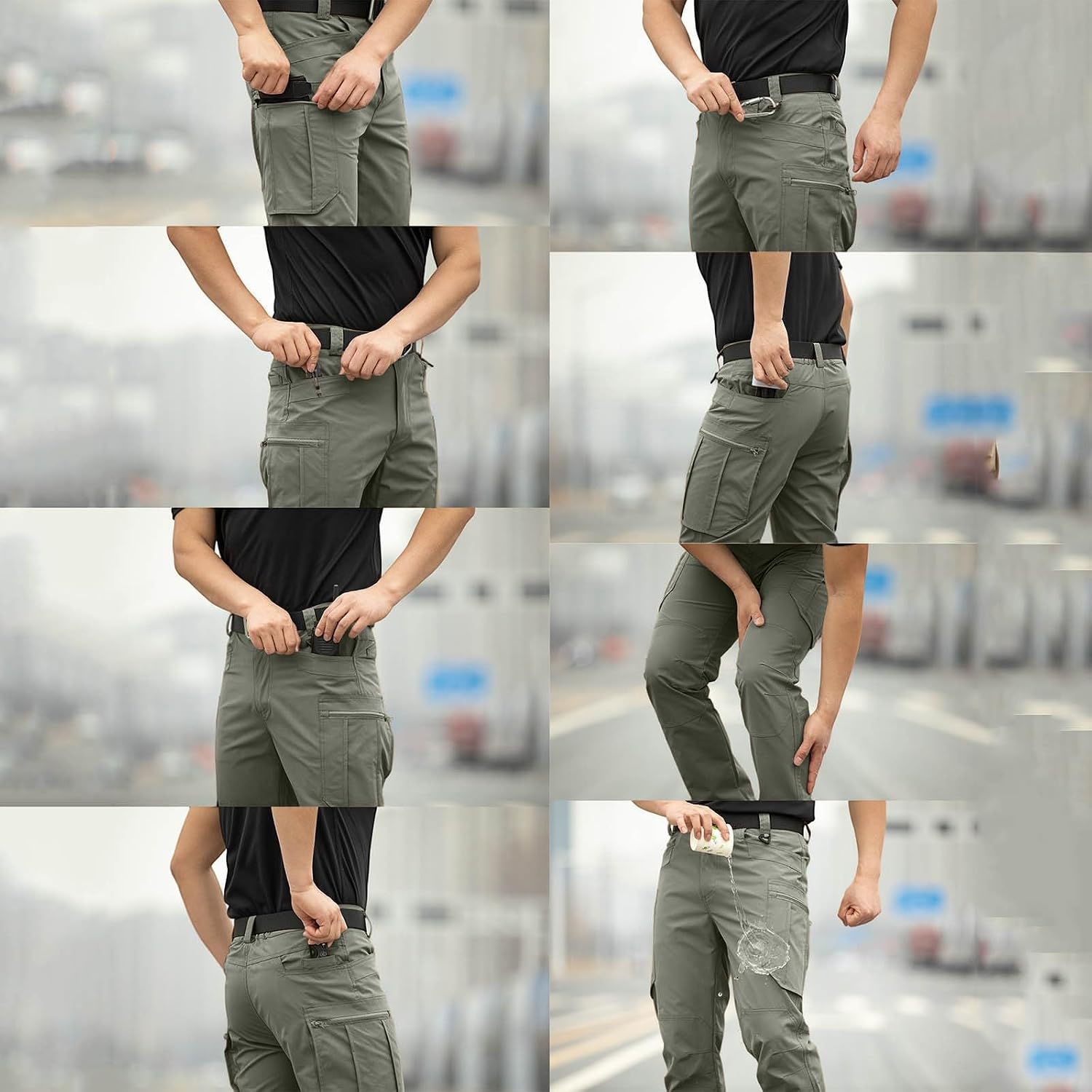 Men's Cargo Pants with Multi Pocket Water Resistant Stretch Tactical Joggers Quick Dry Work Durable Utility Trousers