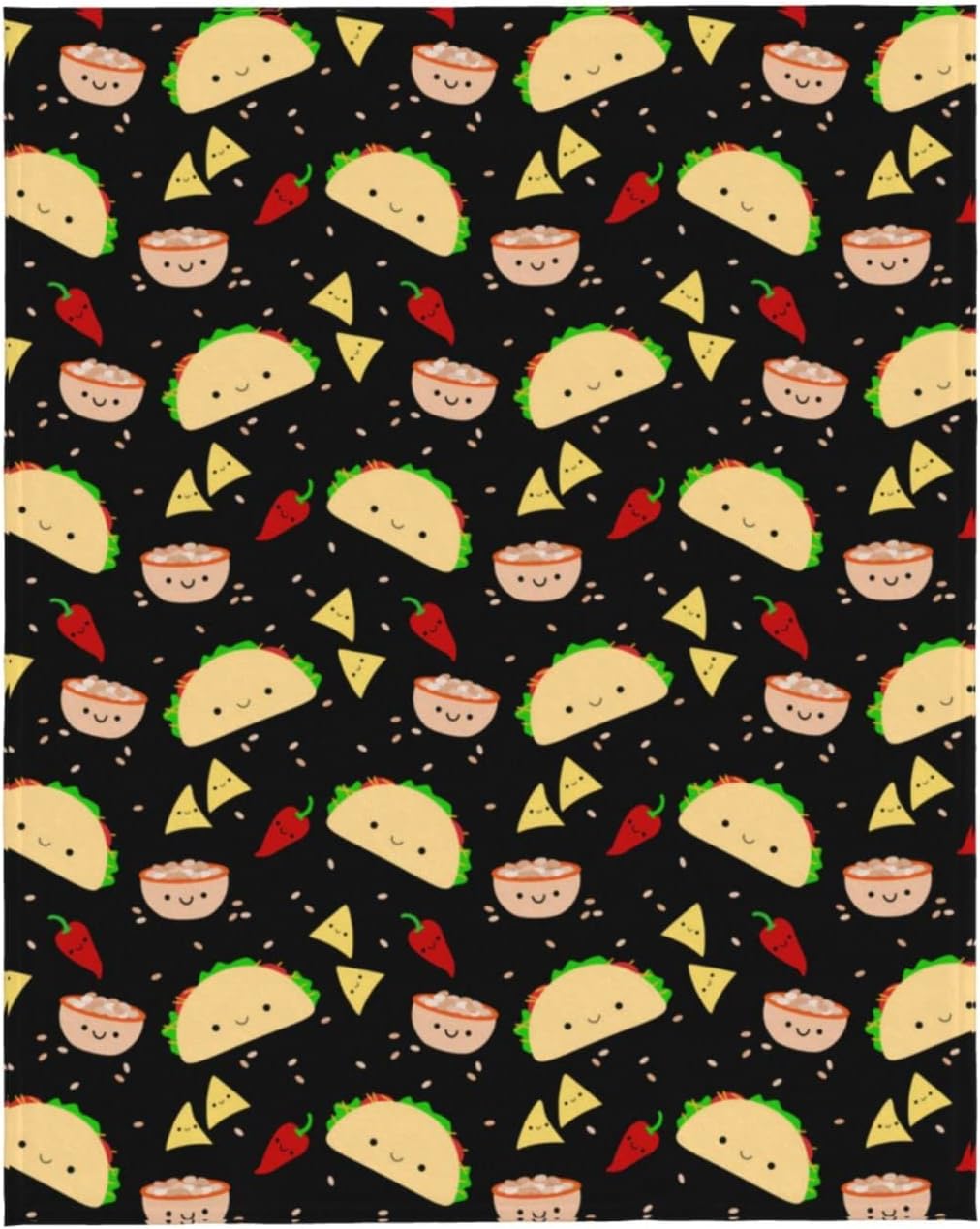 Taco Tuesday Party Printed Blanket,Soft Cozy Fleece Throw Blanket ,Microfiber Plush Sherpa Blanket for Couch Sofa Bed Living Room-All Season (50"x40" inch)