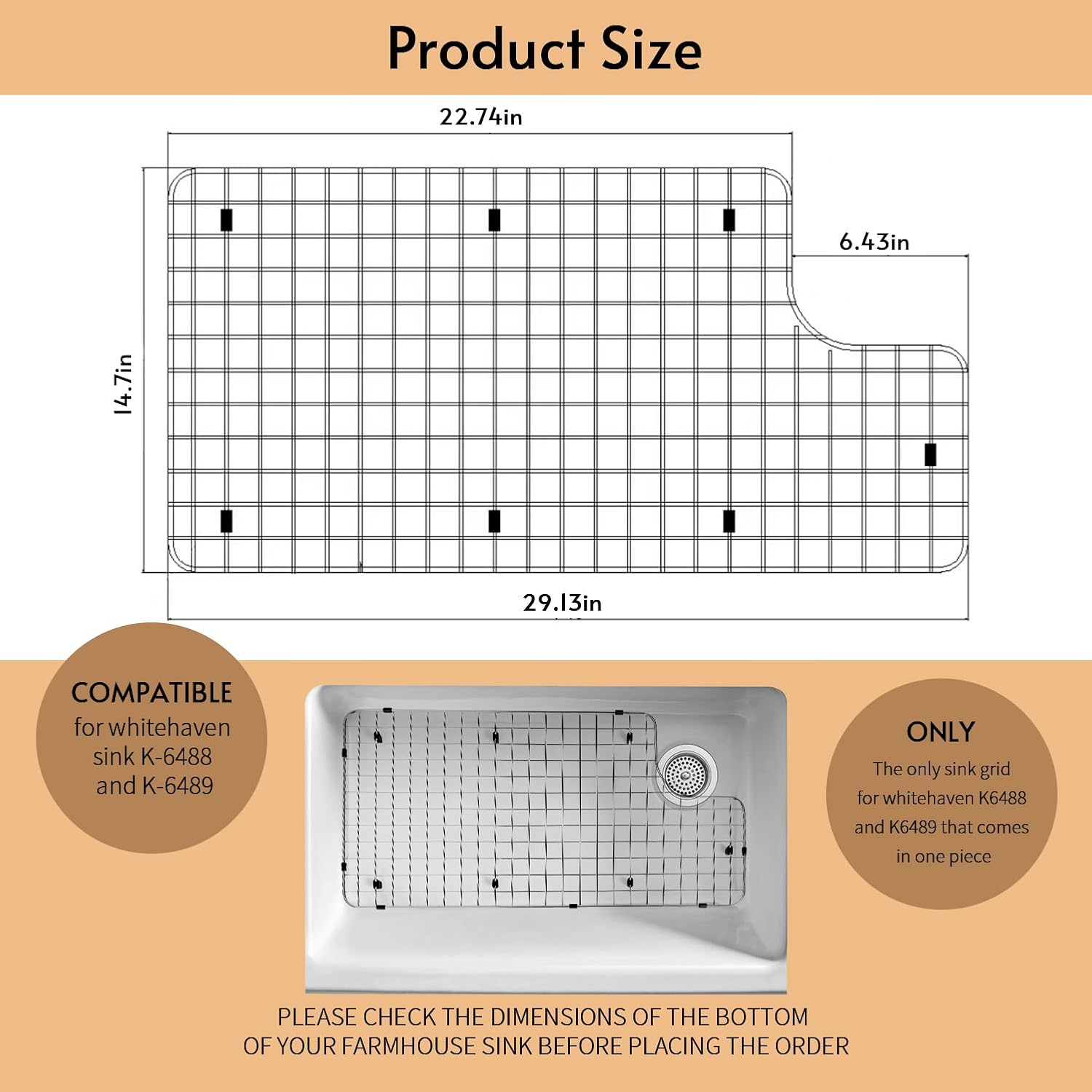 sink rack protector compatible with kohler k 6488 and k 6489 accessories: stainless steel sink rack for bottom of kitchen sink
