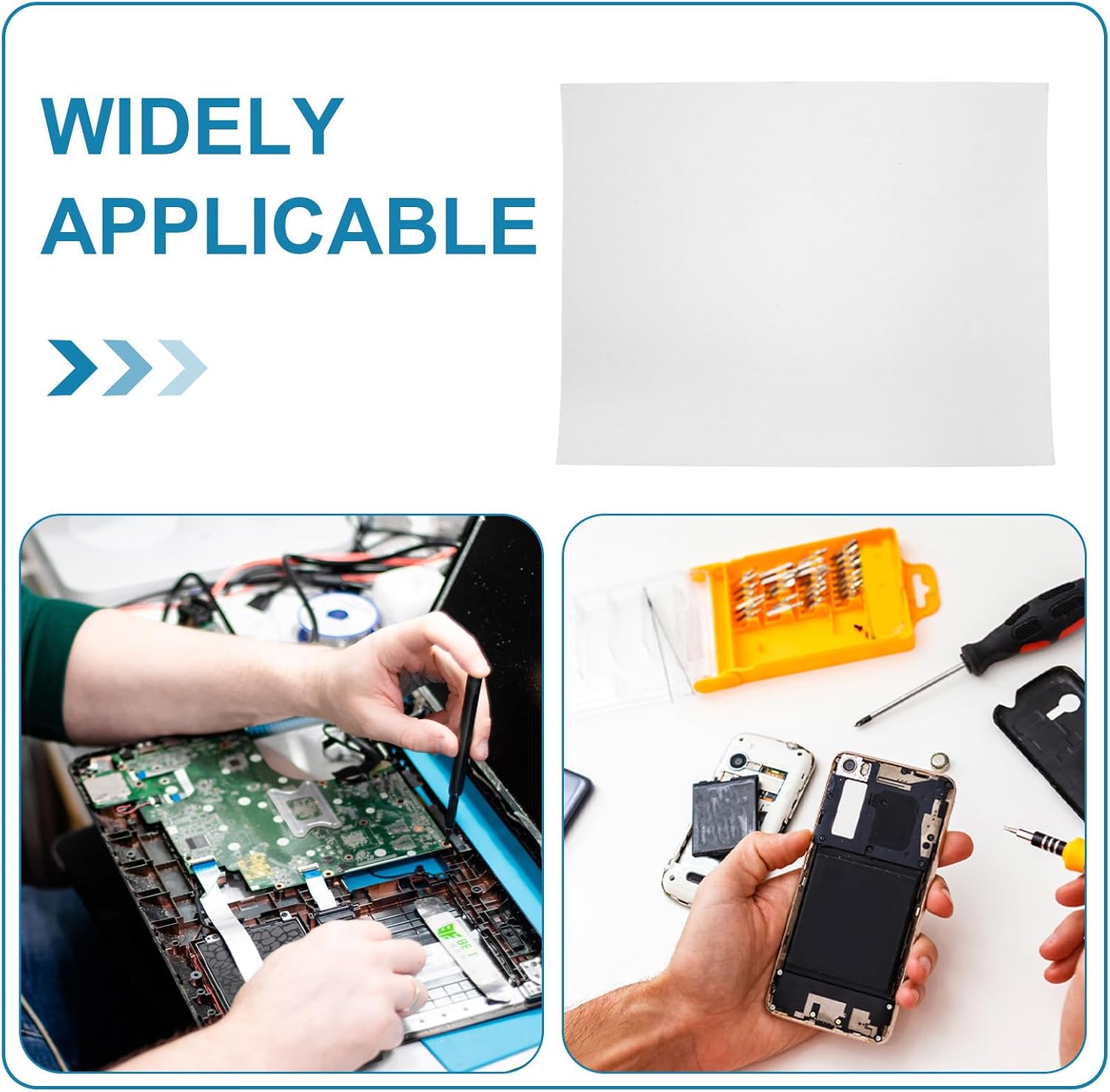 LABRIMP Soldering Mat: 9'' X 7'' Heat Resistant Silicone Solder Mat - Workbench Pad for Electronics Phone Watch Laptop Repair, Soldering Iron Holder Rest