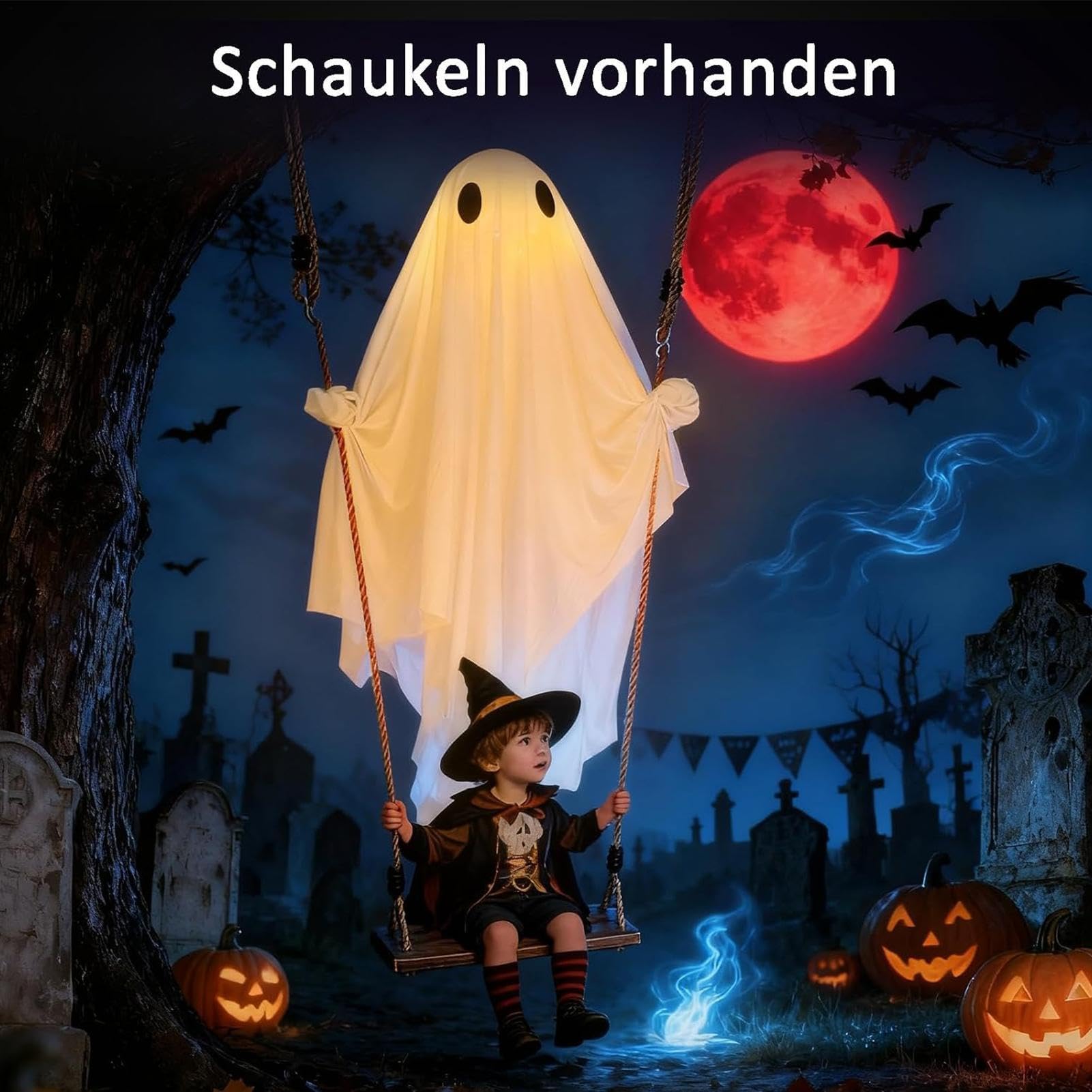 de figura flotante aterradora con diseño de fantasma oscilante