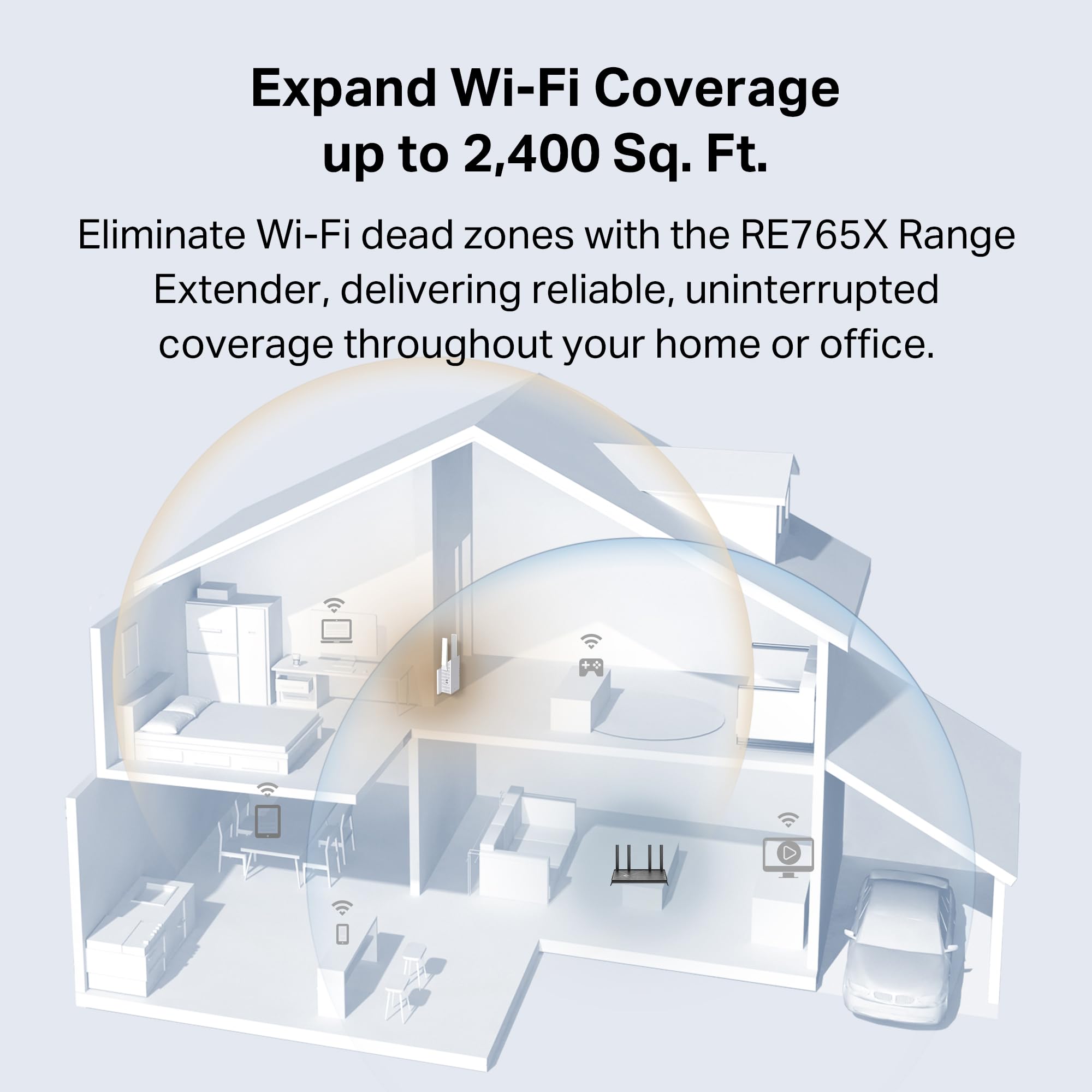 TP-Link RE765X AX3000 Amplificateur de portée WiFi 6 avec Prise Intelligente intégrée | Répéteur sans Fil Double Bande avec Port Ethernet | Jusqu'à 2400 m², 64 appareils | Compatible EasyMesh |