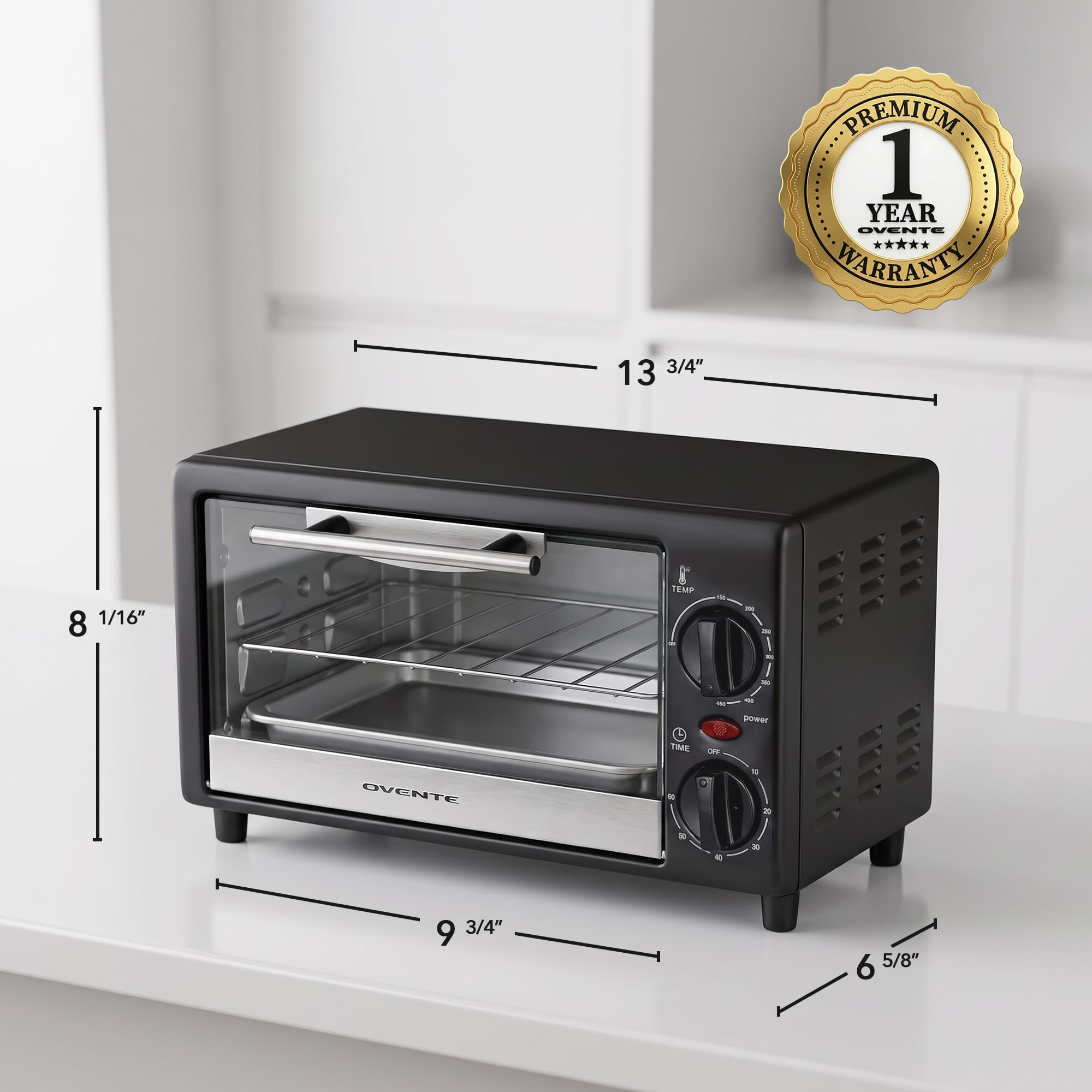 Amazon.com: OVENTE 8L Toaster Oven, Adjustable Temperature, 60-Min