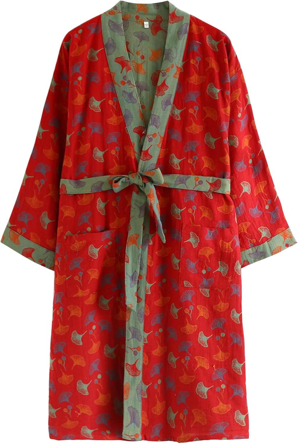 Arssm Kimono Robes for Women Long Cotton Gauze Robe Jacquard Japanese Sleepwear Yukata Muslin Bathrobe Loungewear