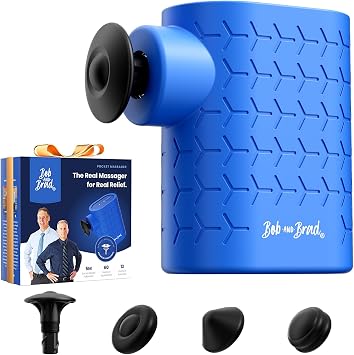 BOB AND BRAD P5 Mini Massage Gun Travel Size Deep Tissue Percussion Massager for Pain Relief & Recovery, FSA-HSA Eligible, Quiet Handheld Massager with 3 Heads, Gift for Women & Men