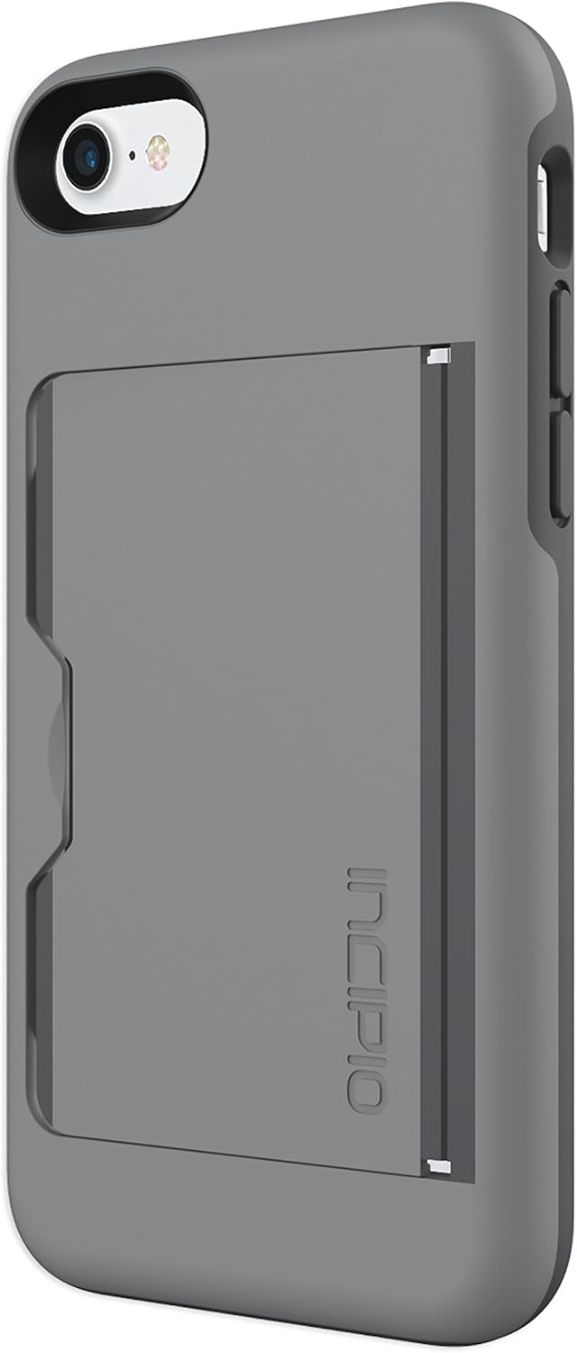 Incipio Stowaway iPhone 8 & iPhone 7 Case with Credit Card Slot Holder and Integrated Stand for iPhone 8 & iPhone 7 - Gray/Charcoal