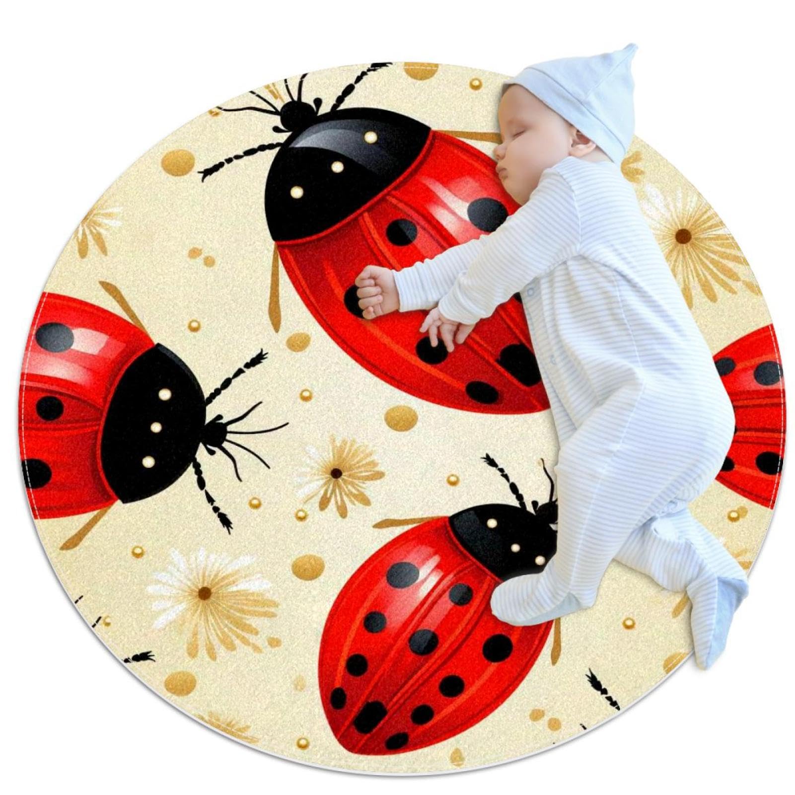 Tapis de salle de bain rond 1m antidérapant et chambre à coucher