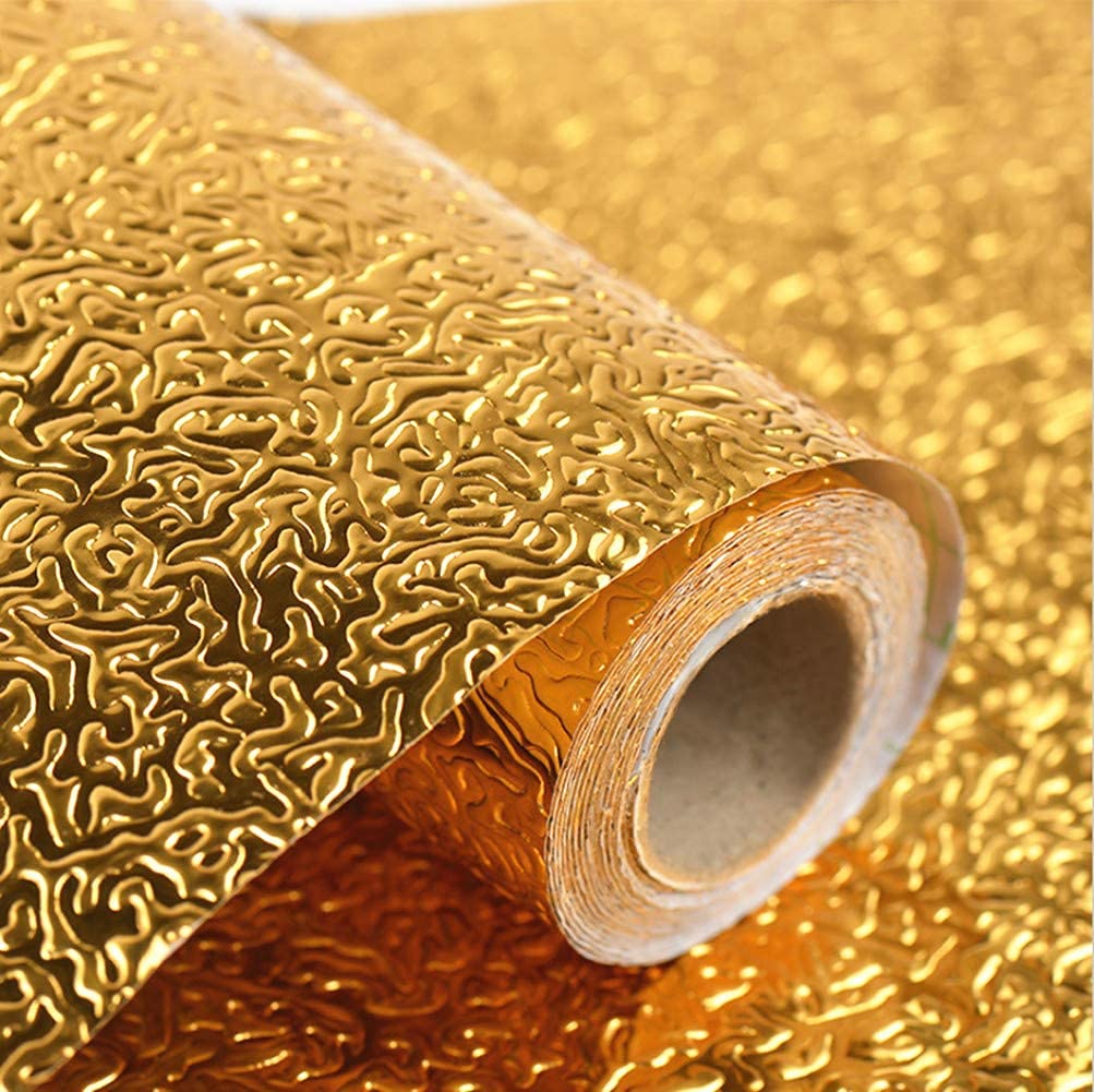 tgopit Kitchen Oil Proof Backsplash Wallpaper Peel and Stick Gold Wallpaper Self Adhesive Aluminum Foil Waterproof Wall Paper for Kitchen Cabinet Drawer Liner(200 x 60 cm)[Gold] (B09B56S6CH) Amazon Price History, Amazon Price Tracker