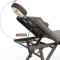 Vista 5 de pouseayar Mesa de masaje ajustable con almohada facial y reposacabezas, resistente y sólida, silenciosa y fácil de ajustar, respaldo ajustable