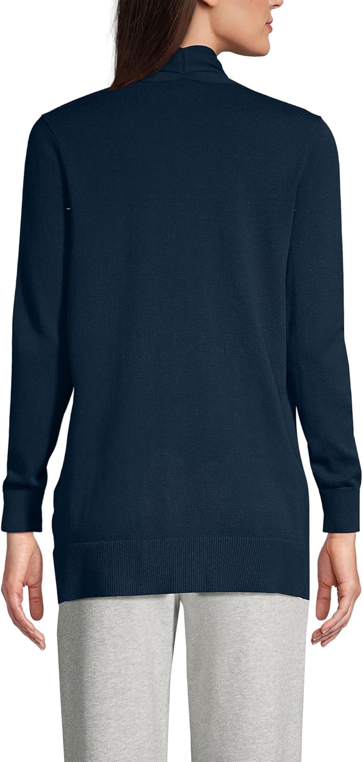 Lands' End Women's Long Sleeve Open Long Cardigan Sweater - Image 2