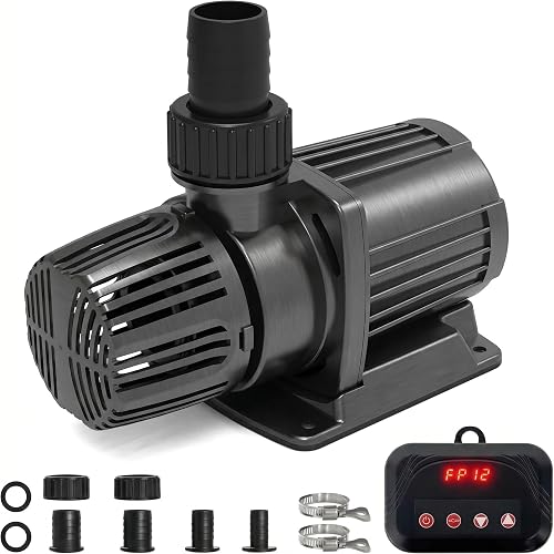 3174 GPH Submersible Water Pump, 95W Pond Pump with Control Panel | 21.4FT. Lift Height for Koi Pond Pool, Waterfall, Fish Tank, Hydroponic, Ultra Quiet, Barrier Bag & 16.5FT Power Cord