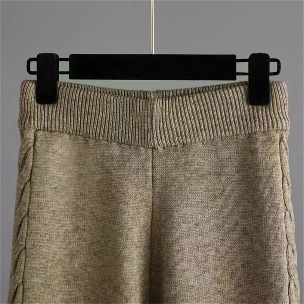 Maglia Due Pezzi Set per Le Donne Scollo a V Maglione e Gamba Larga Pantaloni Autunno Vintage Maglione Pantaloni Set, Kimly Cage, S