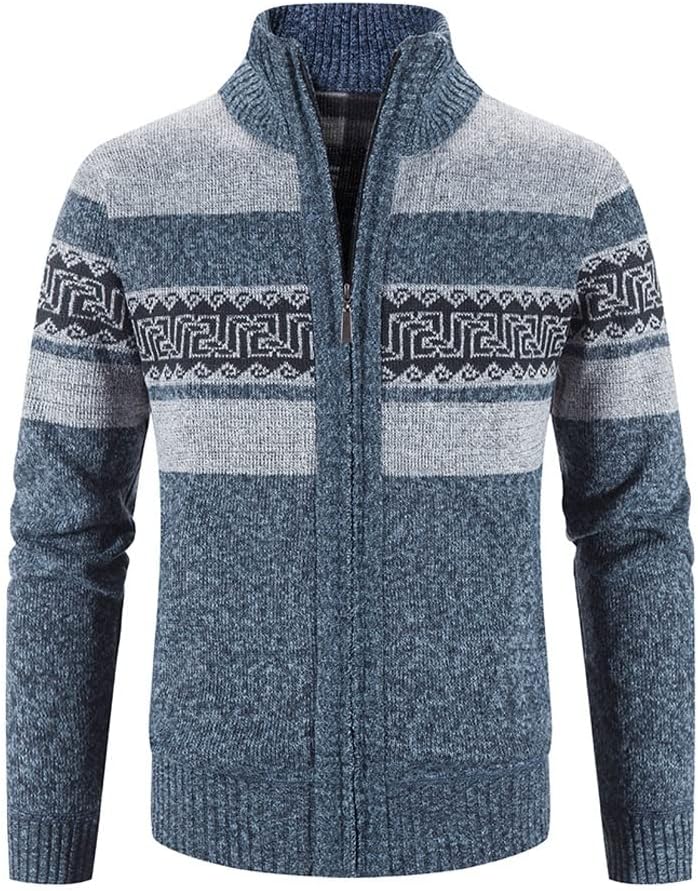 Winter Cardigans for Men Thicker Warm Casual Good Male Slim Fit Outwear Winter Sweaters(D,XL 63-70kg)