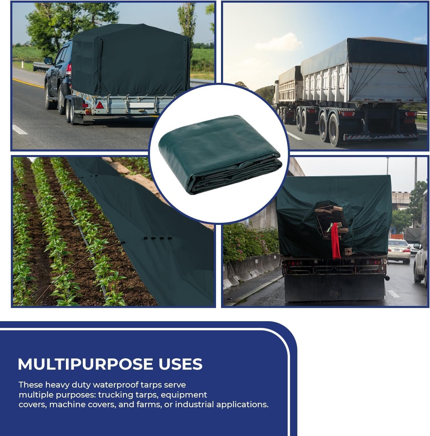 Tarps Now Heavy Duty Vinyl Tarp (20' x 40') with Grommets - Vinyl Tarps Heavy Duty Waterproof Tarpaulin for Camping, Construction, Residential, and Agriculture - 20 Mil, 18 oz, Forest Green in Color