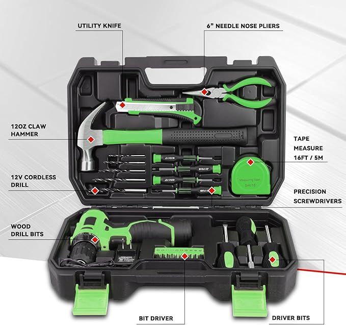 Kit de Taladro Inalámbrico Auto Dynasty 12V 27 Piezas con Maletín miniatura 2
