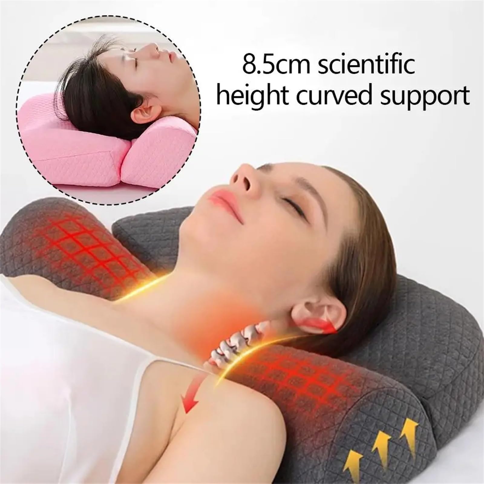 Almohada De Espuma Con Memoria Almohada de espuma viscoelástica, almohada de reparación de vértebras cervicales, ayuda a dormir, memoria cervical, antideslizante, arco, cuello, espuma for dormir, almo