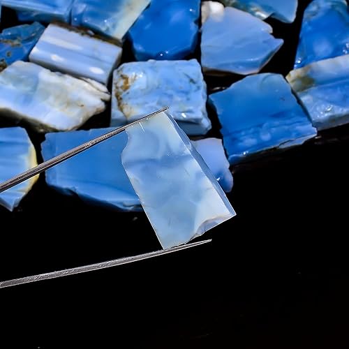 Miniatura 60 de Natural Yaxaite Raw Slice Gemstone- Healing Crystals for DIY Jewelry Making -Loose Natural Cabochon -Perfect for Crafting Unique Jewelry Designs