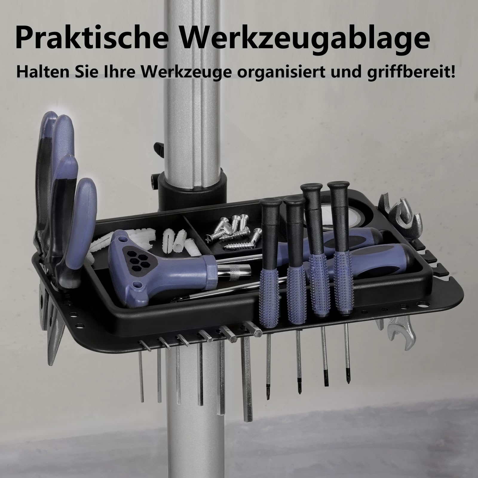 Urban Deco Fahrrad Montageständer Stabiler Reparaturständer aus Aluminiumlegierung, 50kg Kapazität, Höhenverstellbar bis 160cm, 360° Drehbare Halterung (Silver)