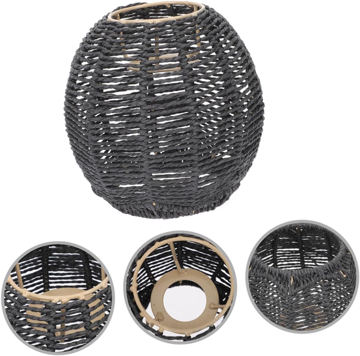 Balacoo 2pcs Woven Rattan Lampshade Paper Rope Ceiling Light Cover for Restaurants Hotels and Home Decor Stylish -friendly Warm Light