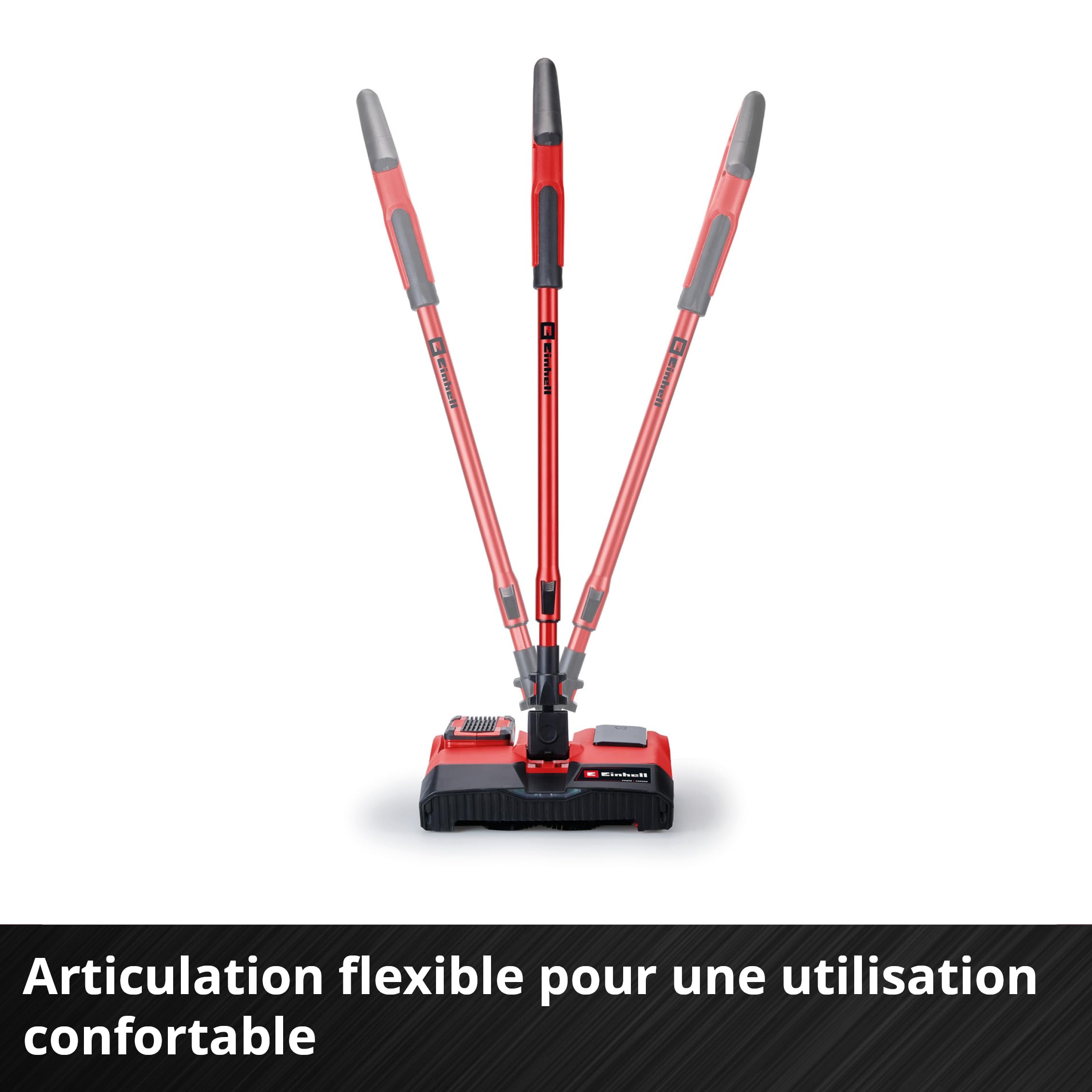 Einhell Balai sans fil TE-FS 18 Li-Solo Power X-Change (18 V, brosse cylindrique de largeur 250 mm, languette de nettoyage, manche télescopique, sans sac, lampe LED, avec accessoires, sans batterie)