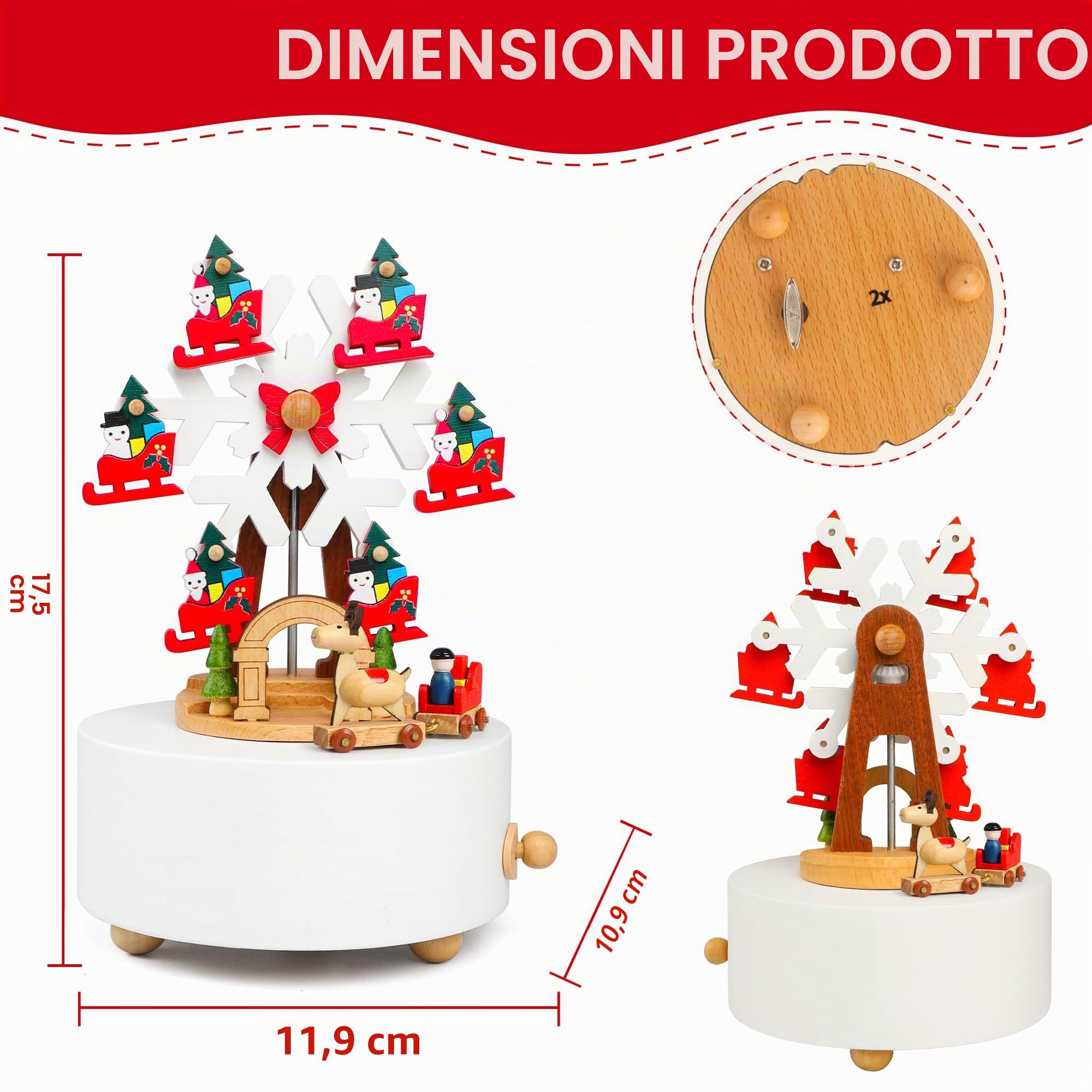 LONEEDY Carillon in legno con decorazione natalizia a forma di fiocco di neve, alce personalizzato per ragazzi e ragazze (fiocchi di neve natalizi)