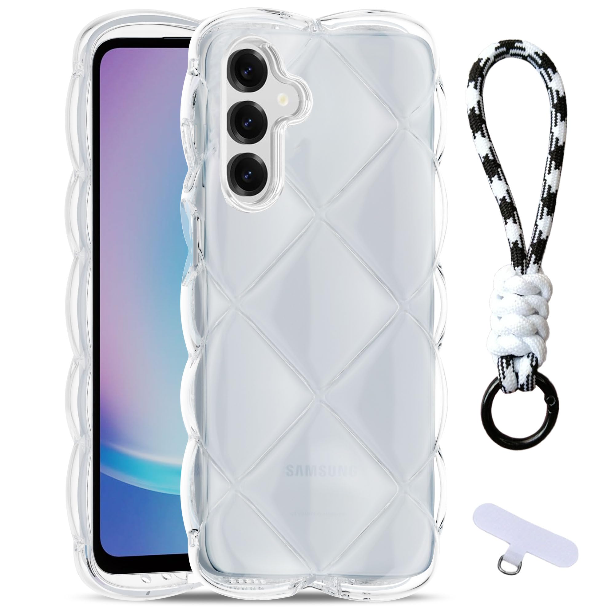 Amazon.co.jp: Galaxy S25 用ケース クリア YCJDP キルティング ソフト